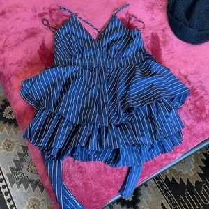 Lulus, ruffle romper, xl new